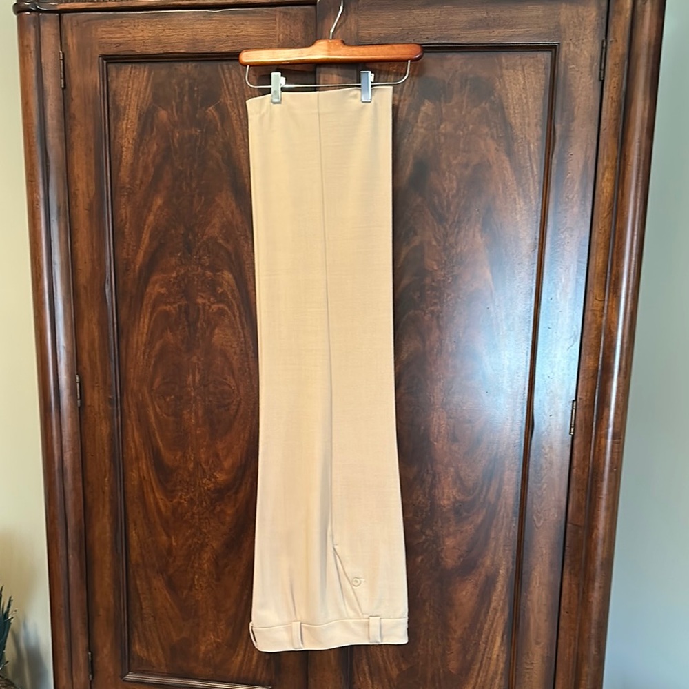 Liz Claiborne Tan Wide Leg Pants with Relaxed Fit